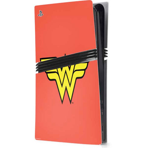 DC Comics Wonder Woman Classic Logo PS5 Pro Console Skin